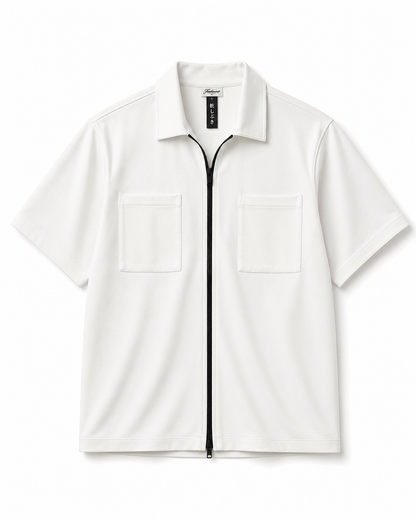 KOREAN STYLE FULL-ZIP OVERSIZED SHIRT