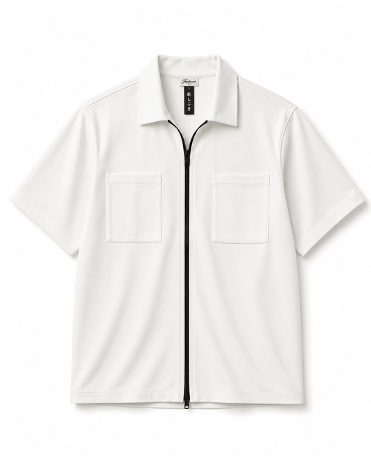 KOREAN STYLE FULL-ZIP OVERSIZED SHIRT